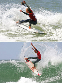 Alizée Arnaud et Maxime Huscenot, champions d'Europe Junior de surf 2008 !