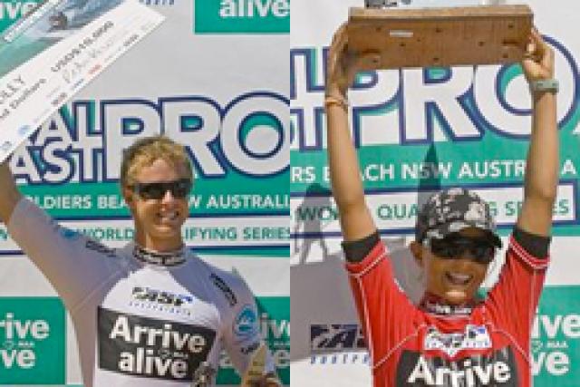 Sally Fitzgibbons et Leigh Sedley remportent le Arrive Alive Central Coast Pro