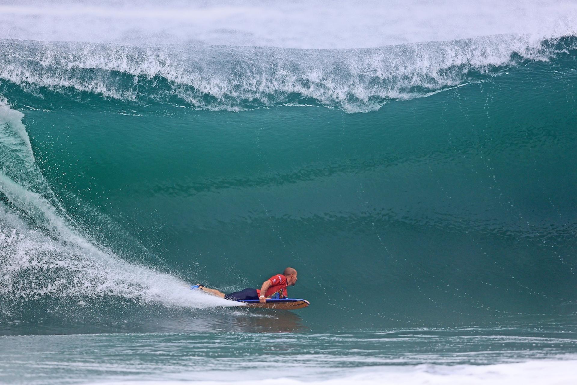 Amaury Lavernhe barrel en vu - Itacoatiara Pro 2026 - Journée 3