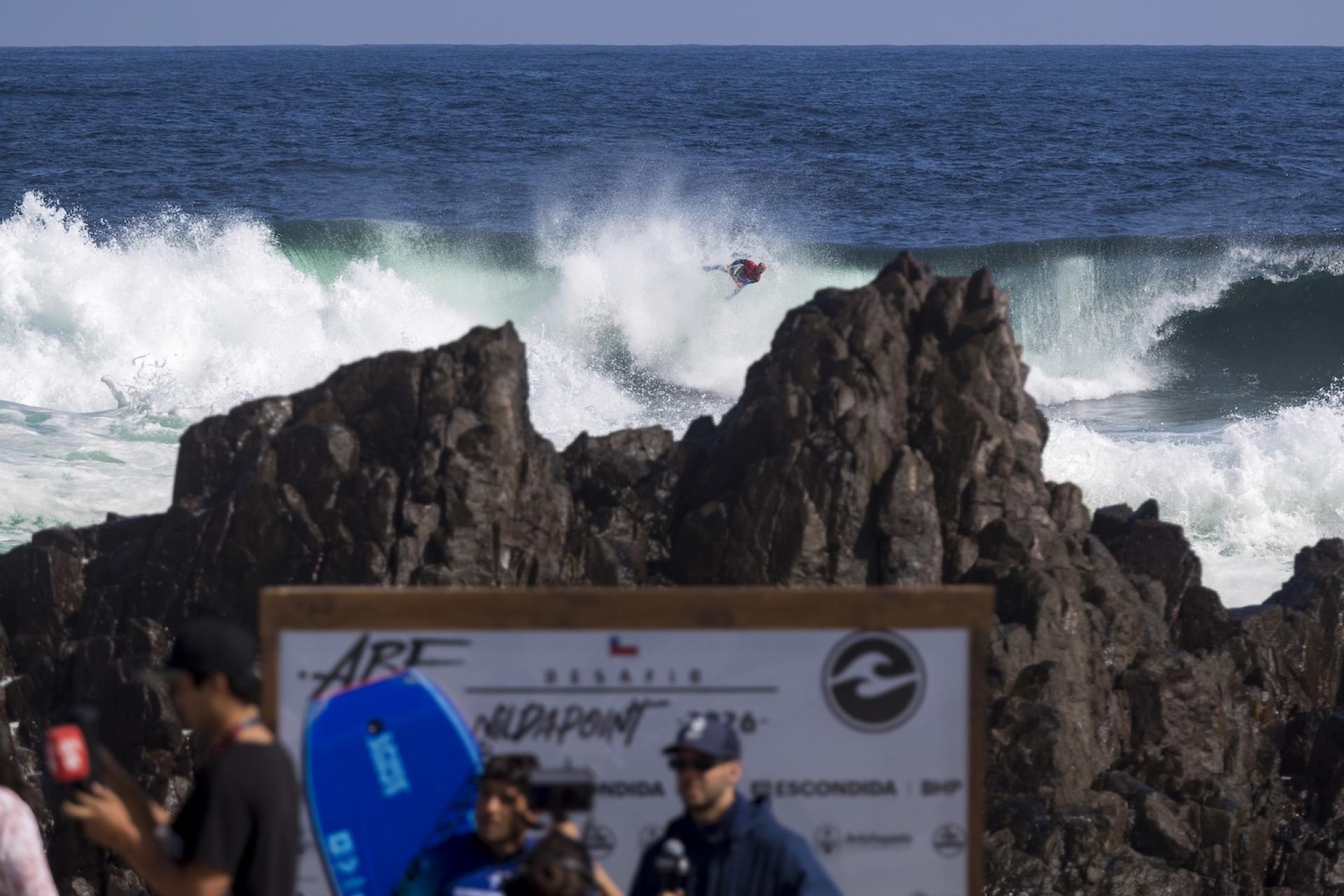 Amaury Lavernhe en rollo à La Nilda - Antofagasta Bodyboard Festival 2026 - Journée 6