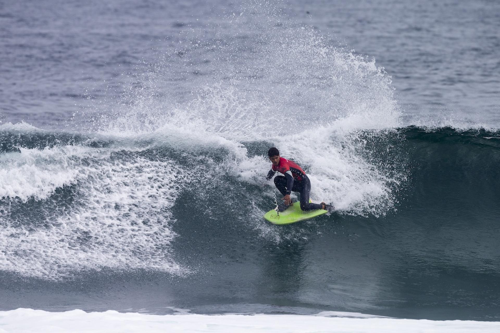 Jericco Rosero en transition entre deux sections - Antofagasta Bodyboard Festival 2026 - Journée 5