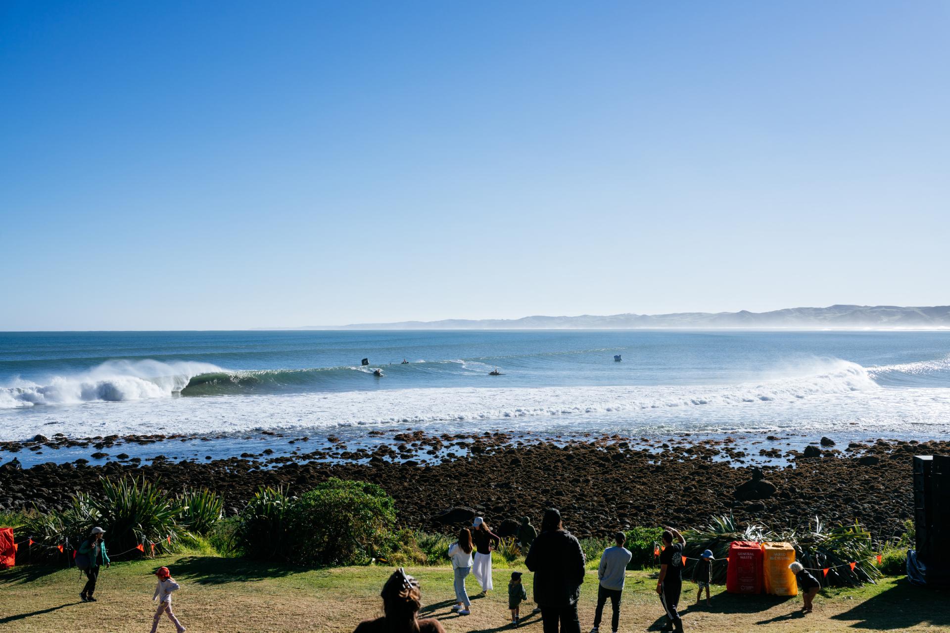 Le line-up de Manu Bay pendant la compétition - Corona Cero New Zealand Pro 2026 - Journée 6