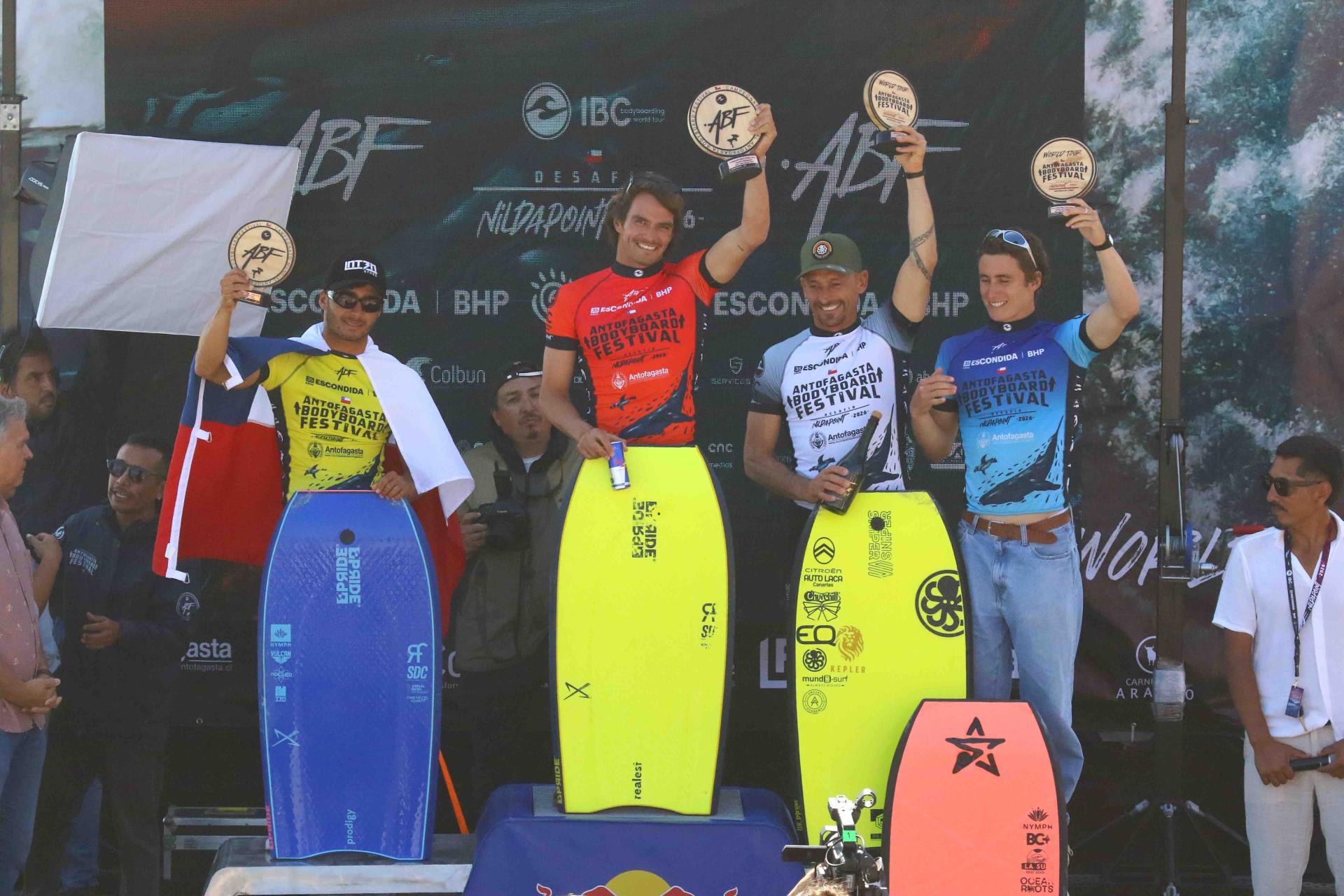 Le podium Prone de l’étape - Antofagasta Bodyboard Festival 2026 - Journée 8
