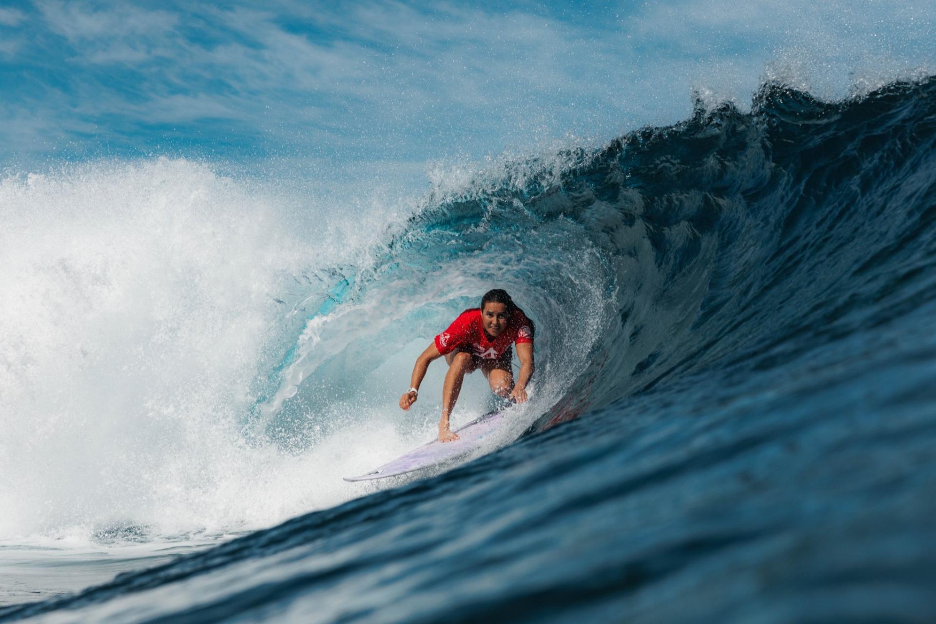 Moana Jones Wong en transition entre deux sections - TOA Pro Punaauia 2026 - Journée 3