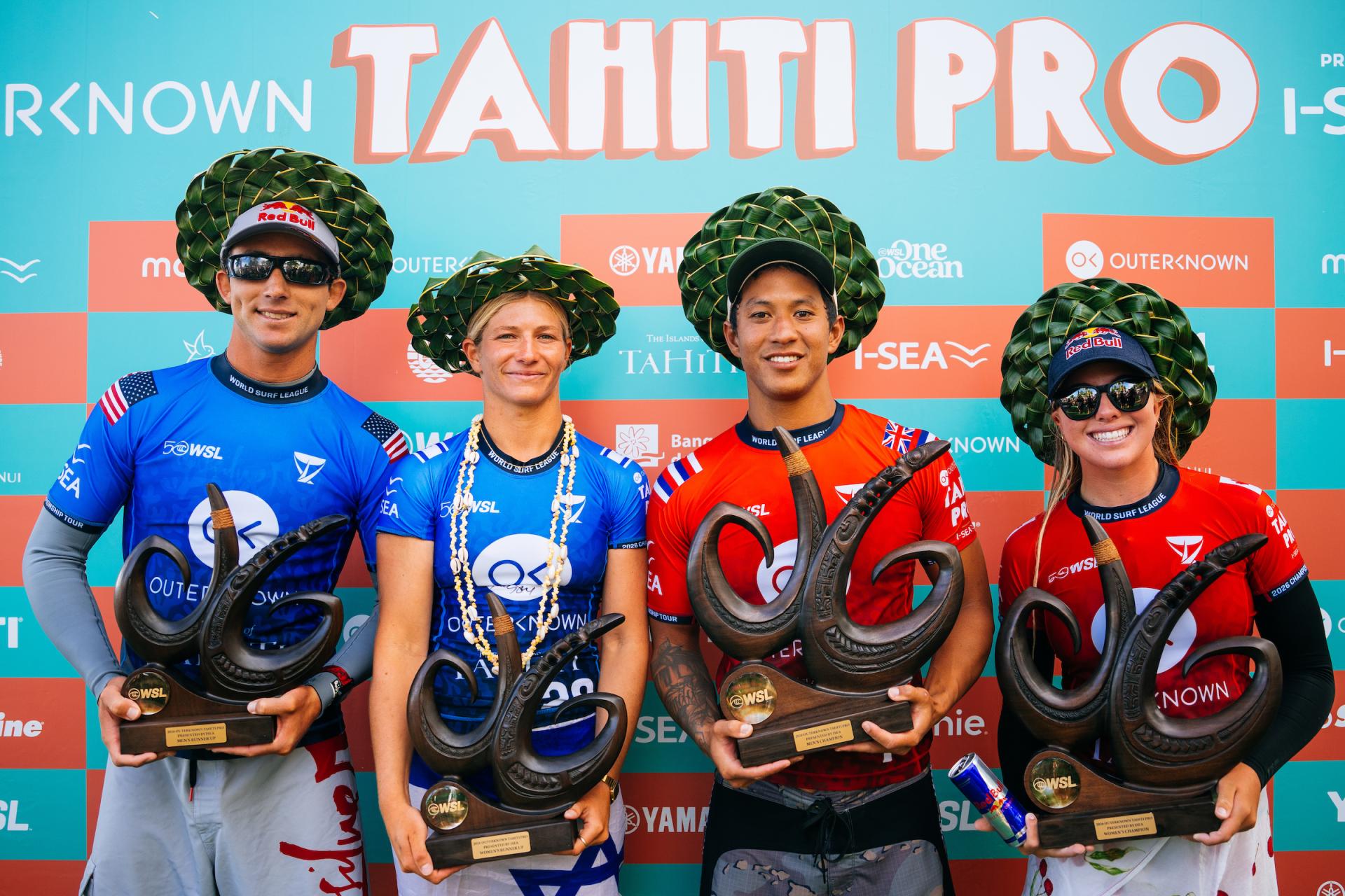 Erin Brooks, Seth Moniz, Anat Lelior et Griffin Colapinto - Teahupoʻo - Tahiti Pro 2026 - Journée 6