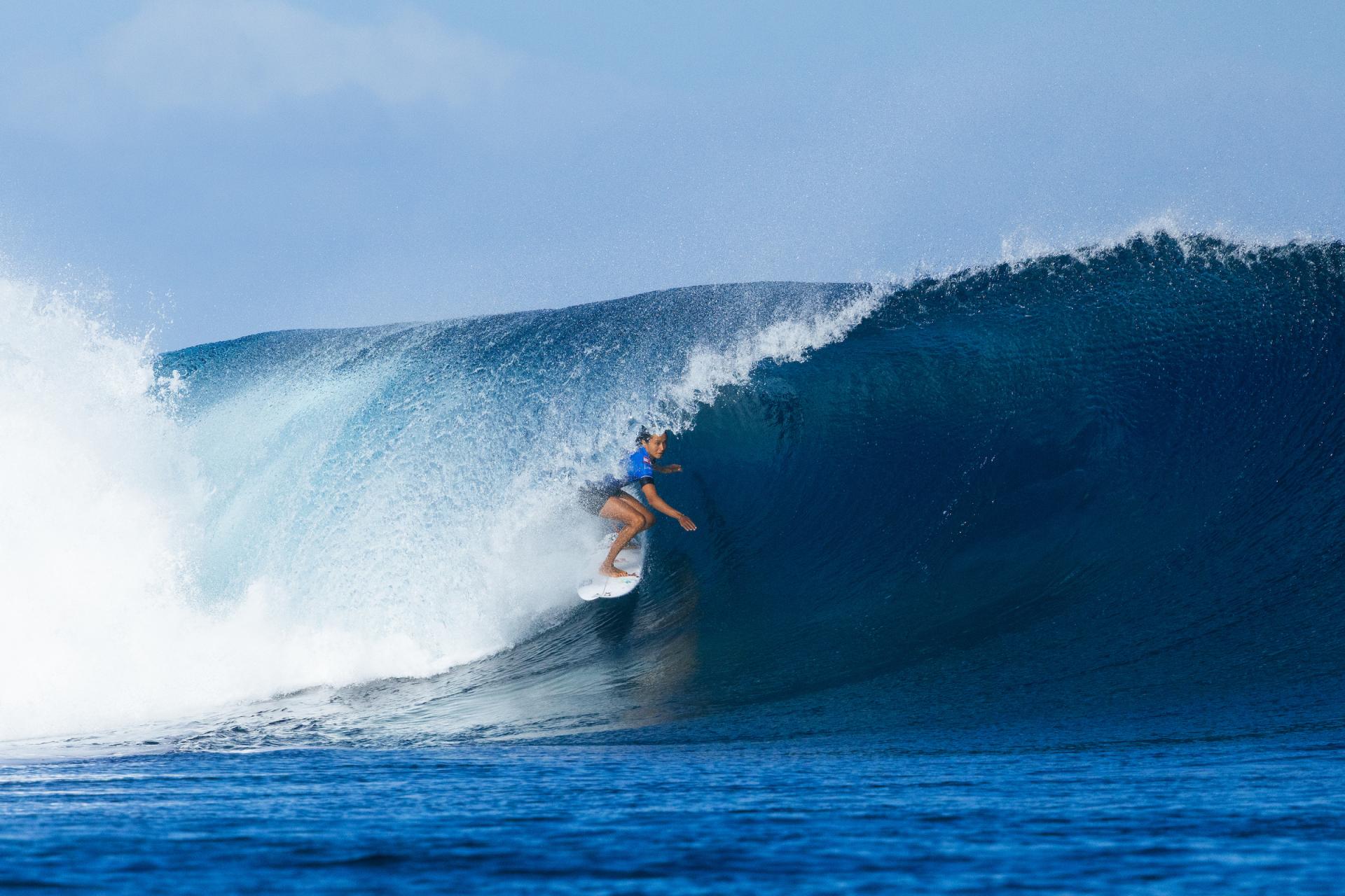 Vahine Fierro à Cloudbreak pendant le Fiji Pro 2026