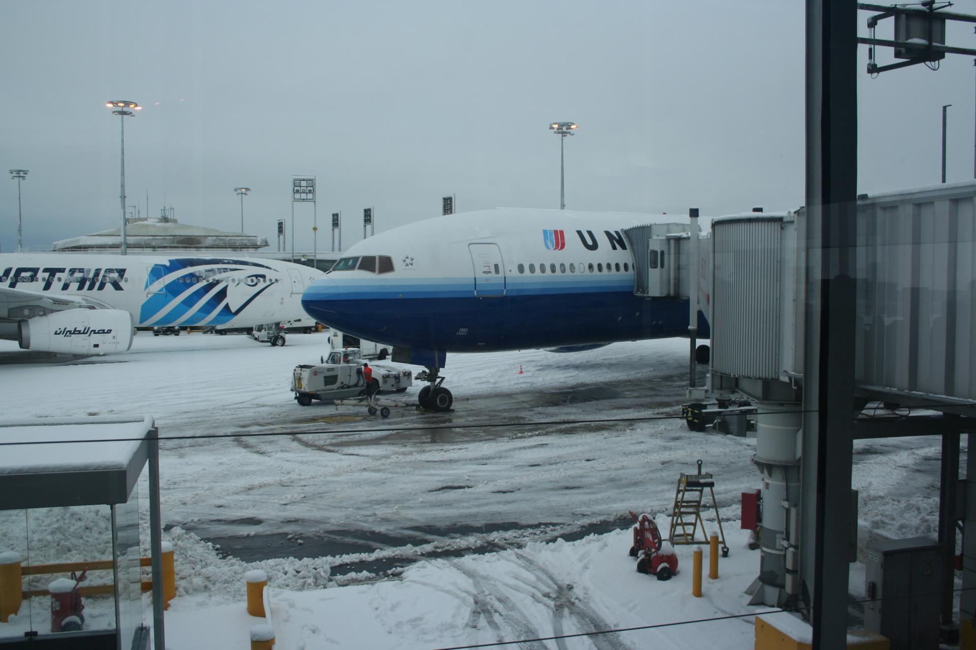 Direction Washington - Aéroport Roissy Charles de Gaulle sous la neige