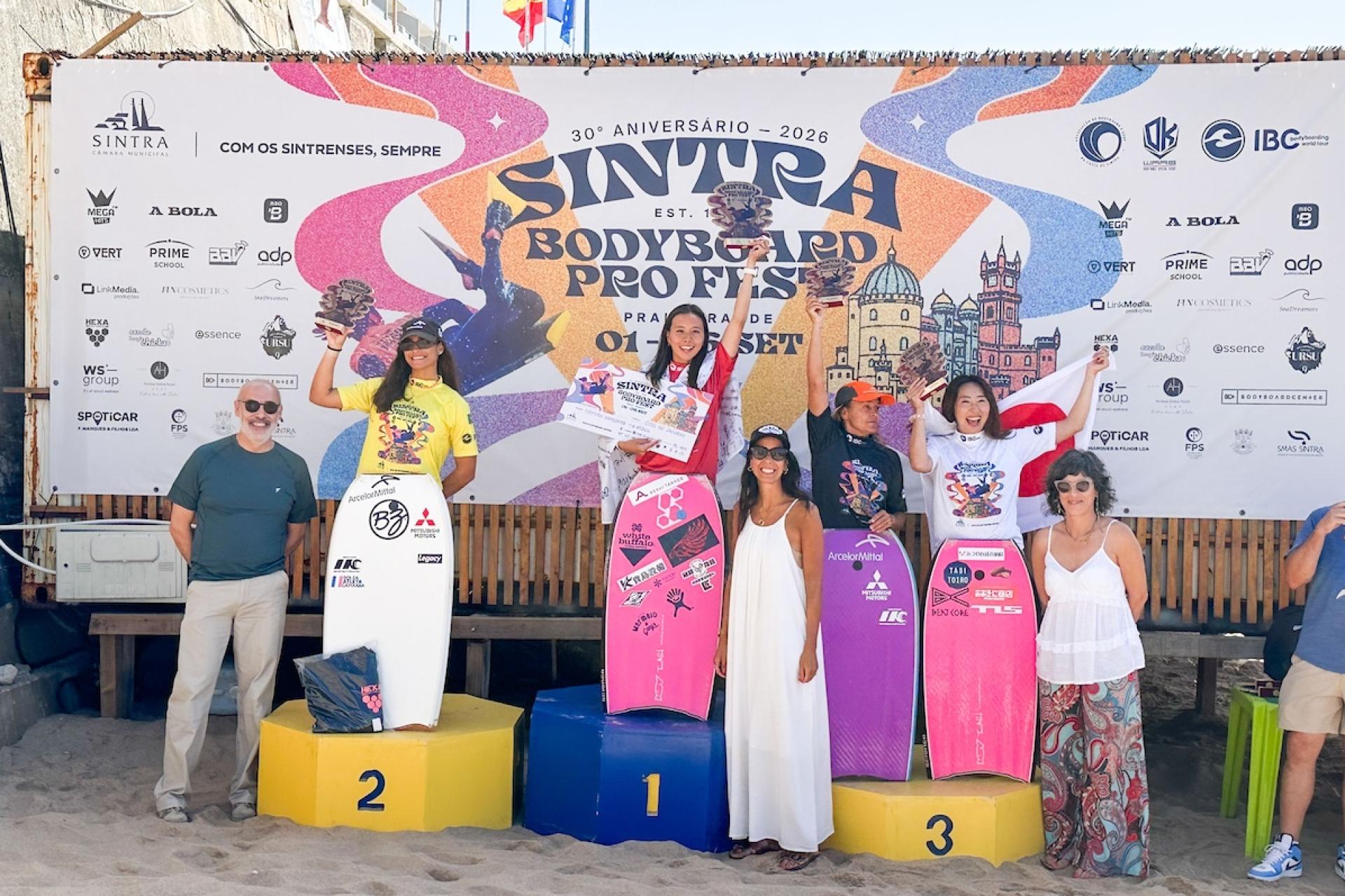 Podium féminin - Praia Grande - Sintra Bodyboard Festival 2026 - Journée 5