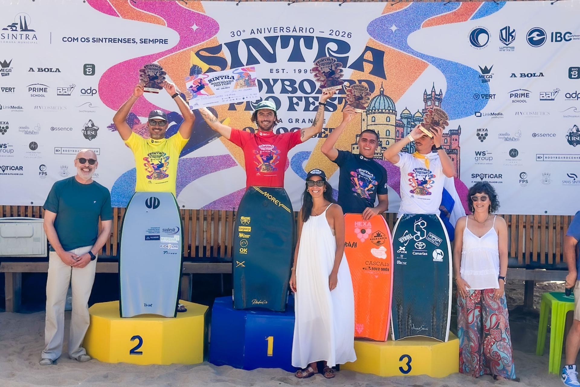 Podium masculin - Praia Grande - Sintra Bodyboard Festival 2026 - Journée 5