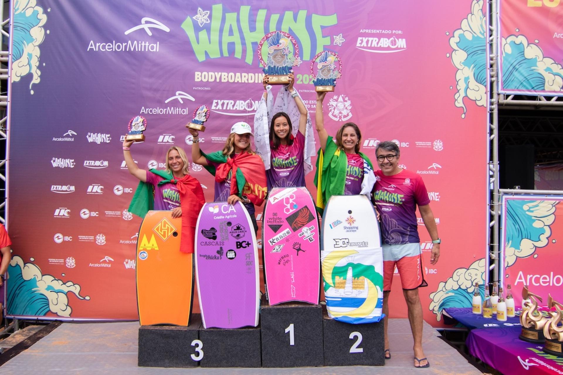 Podium Women - Praia de Solemar - Wahine Bodyboard Pro 2026 - Journée 9