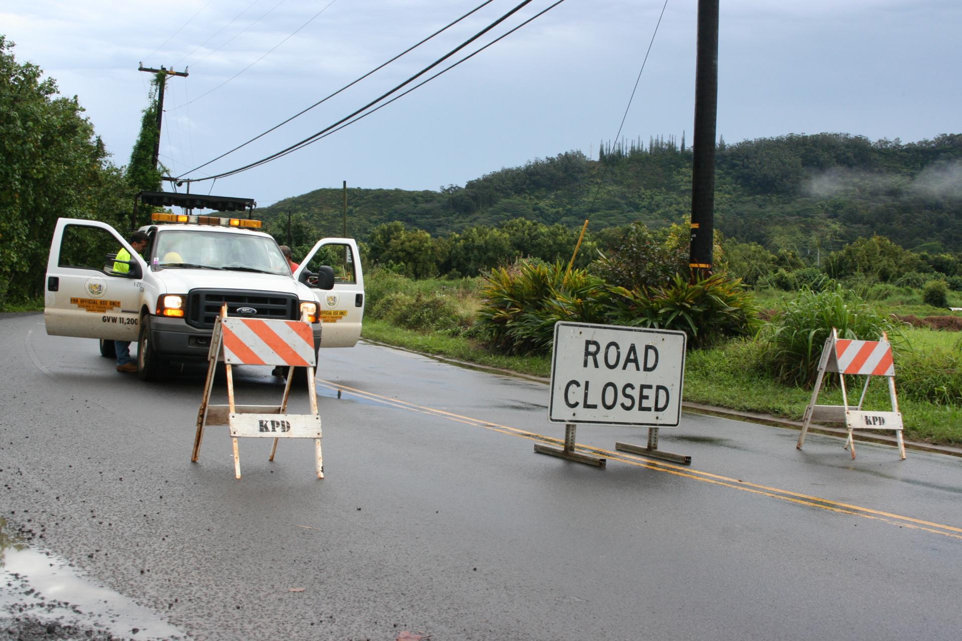 Road closed - Kauai - Hawaii