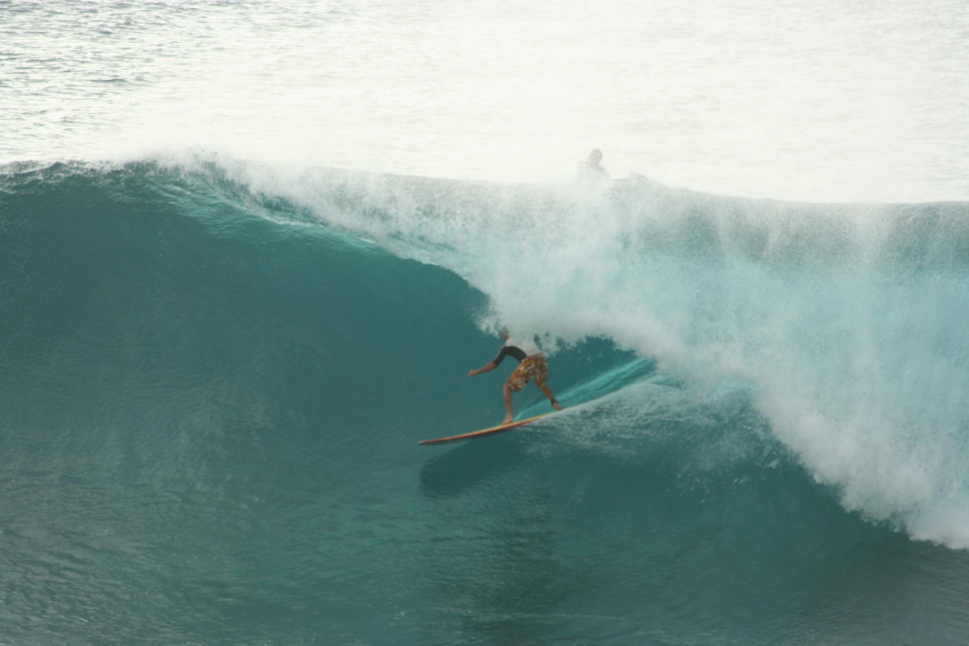 Tube en longboard à Honolua Bay