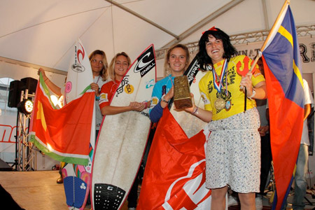 Podium Open Fille - Championnats de France de Surf 2011