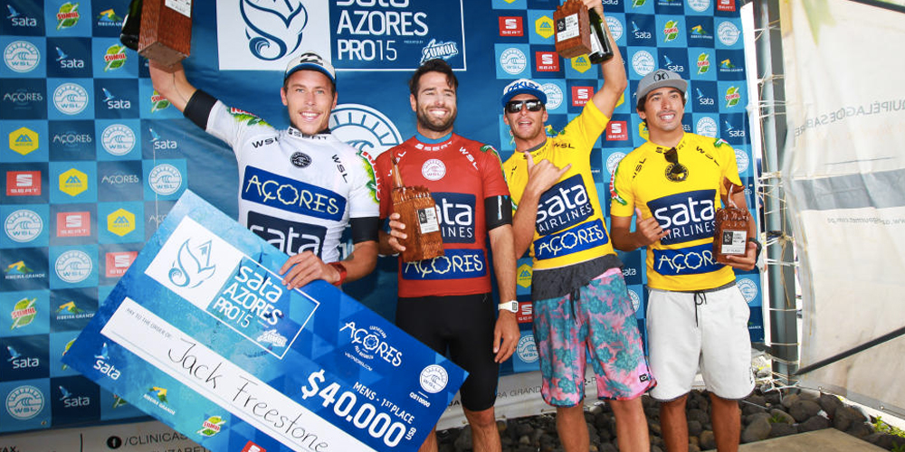 Le podium du Sata Azores Pro 2015 - Santa Barbara, Sao Miguel'