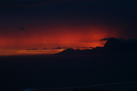 Sunset sur Morea, Tahiti'
